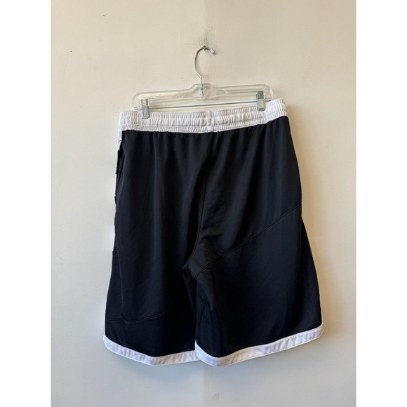 Nike Shorts Mens XL Black White Dri-FIT Big Logo Mesh Basketball Athletic Gym - Picture 2 of 7